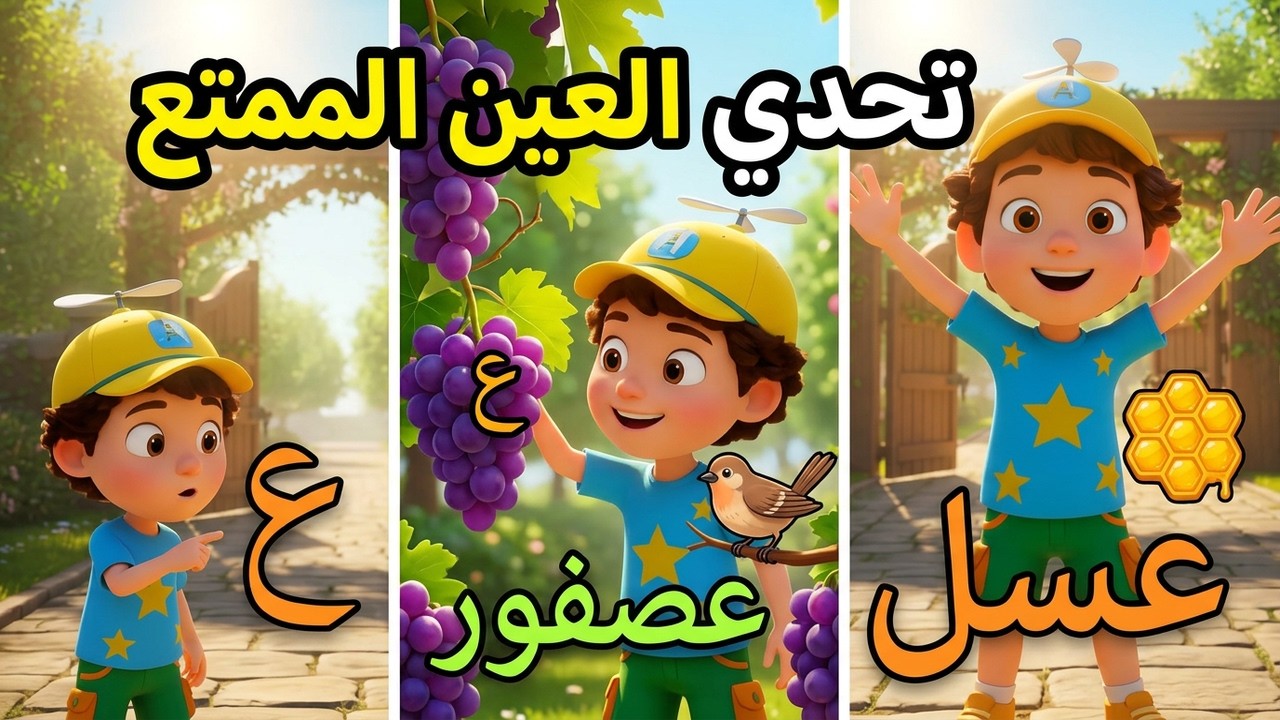 لعبة وتحدي حرف العين للأطفال 🎮🕵️‍♂️ | العب وتعلم الحروف العربية مع kjkids