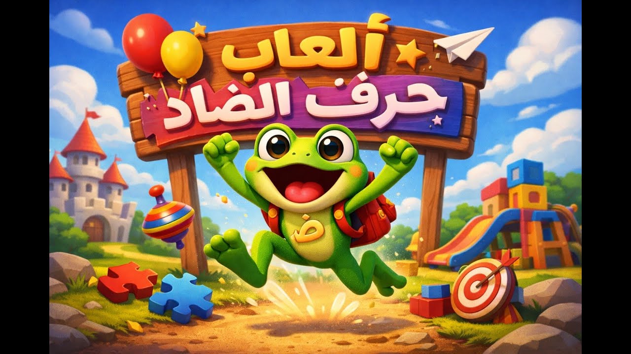 The letter Dad "ض" game 🐸 | An adventure in the land of frogs - Learn the sound and shape of the letter Dad "ض" for children!