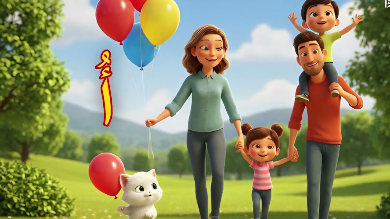 🎯 لعبة حرف الألف السحرية للأطفال! | تعلّم حرف (أ) بالحركات مع أمثلة ممتعة (أسد 🦁، إبريق ☕، أرنب 🐇)