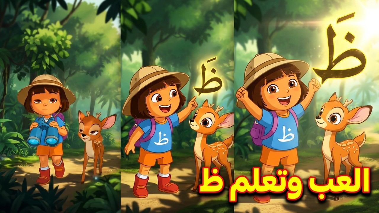 The letter ظ (ẓāʾ) game and challenge for kids 🎮🕵️‍♂️ | Play and learn Arabic letters with kjkids