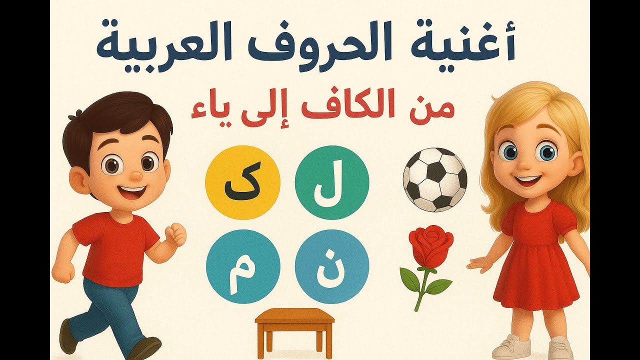 أغنية الحروف العربية من الكاف إلى الياء | تعليم الحروف للأطفال بطريقة ممتعة