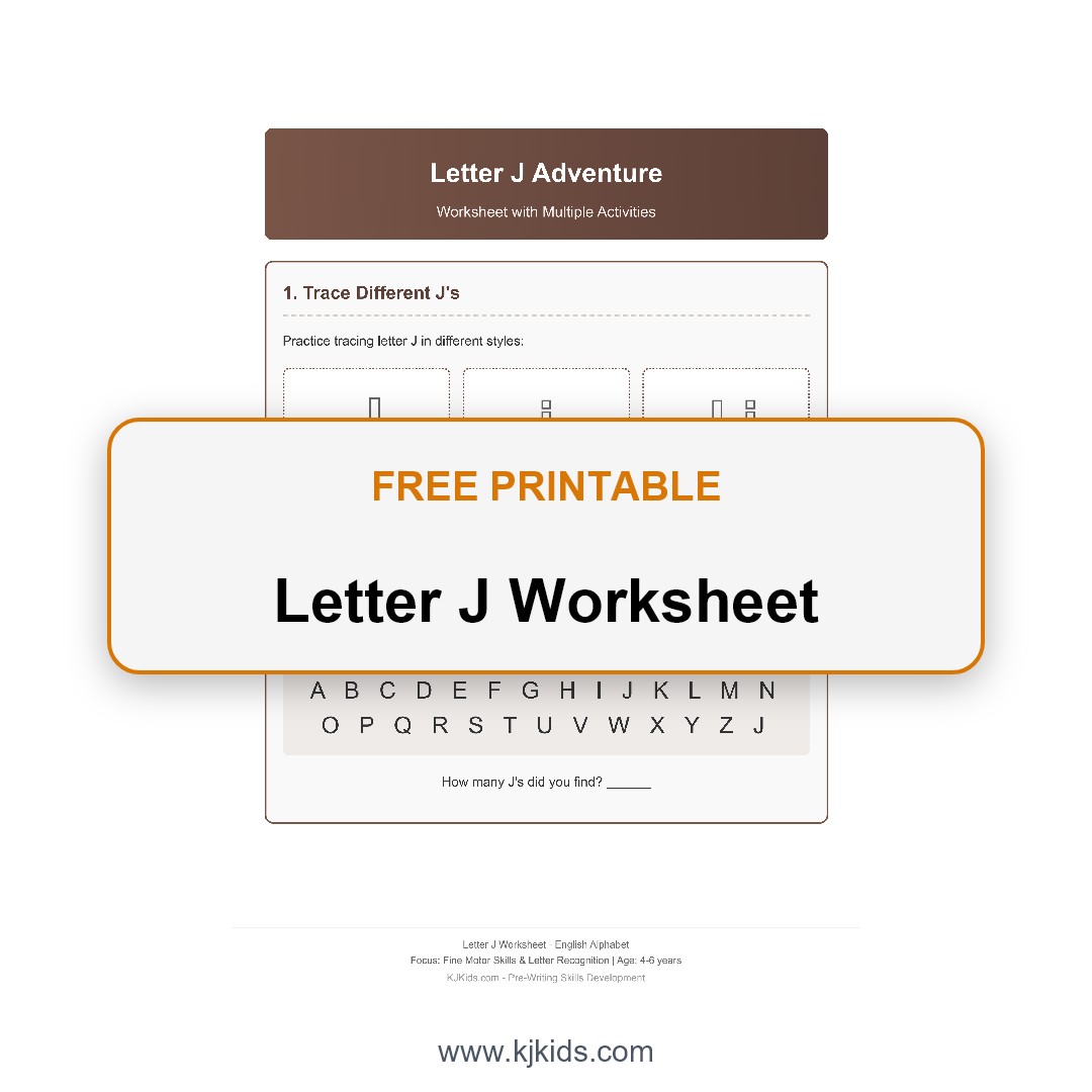 Free Printable Letter J Worksheets for Kids - KJKids Learning