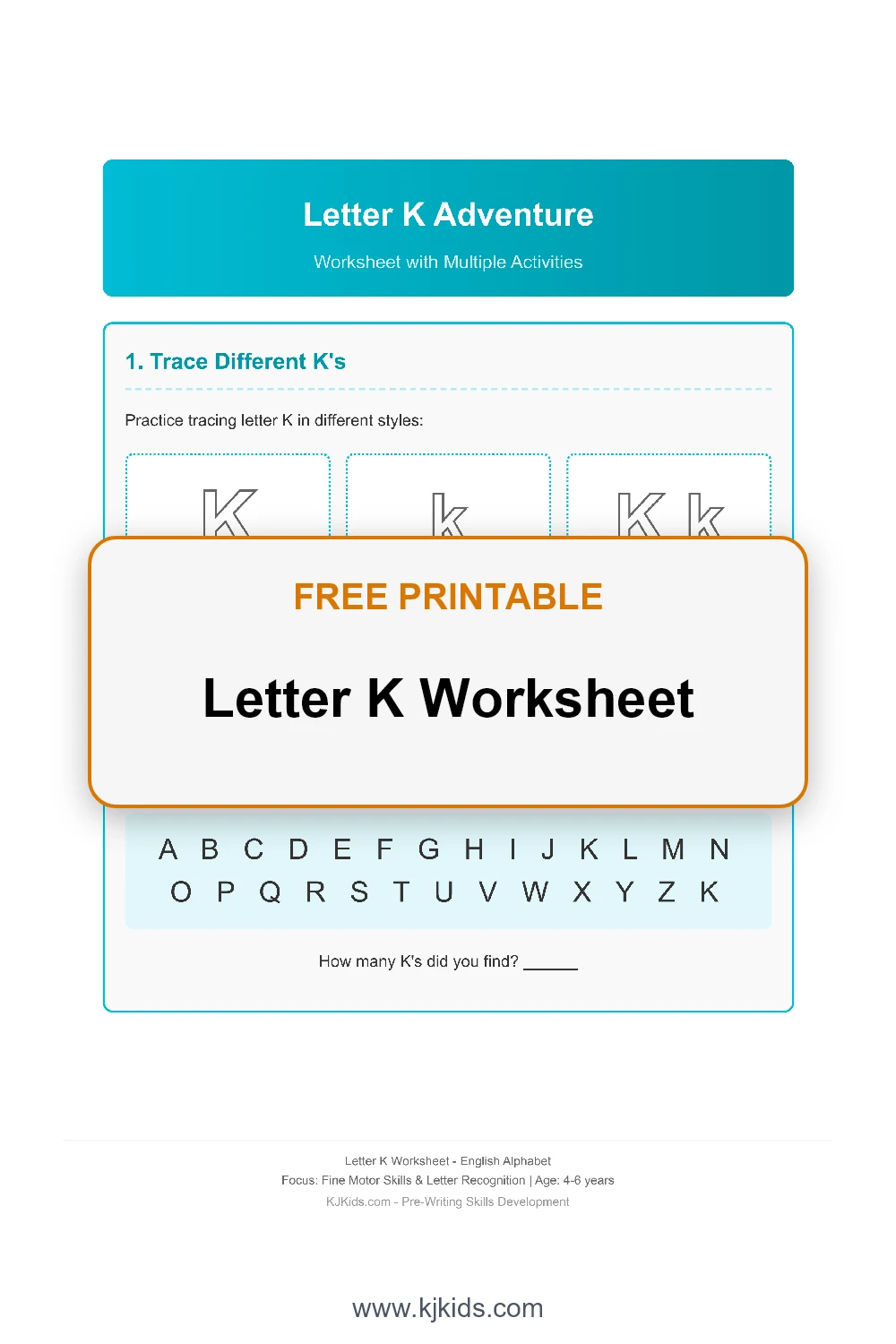 Letter K Worksheet