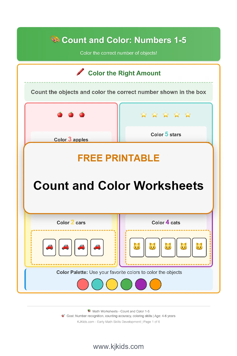 Count and Color Worksheets