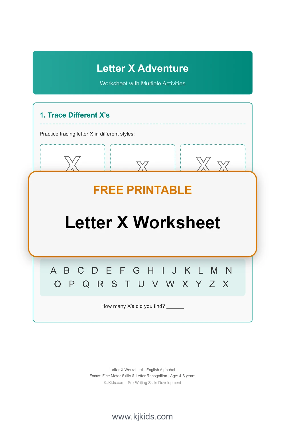 Letter X Worksheet