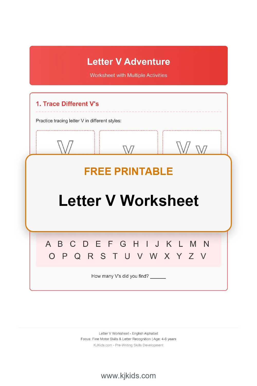 Letter V Worksheet