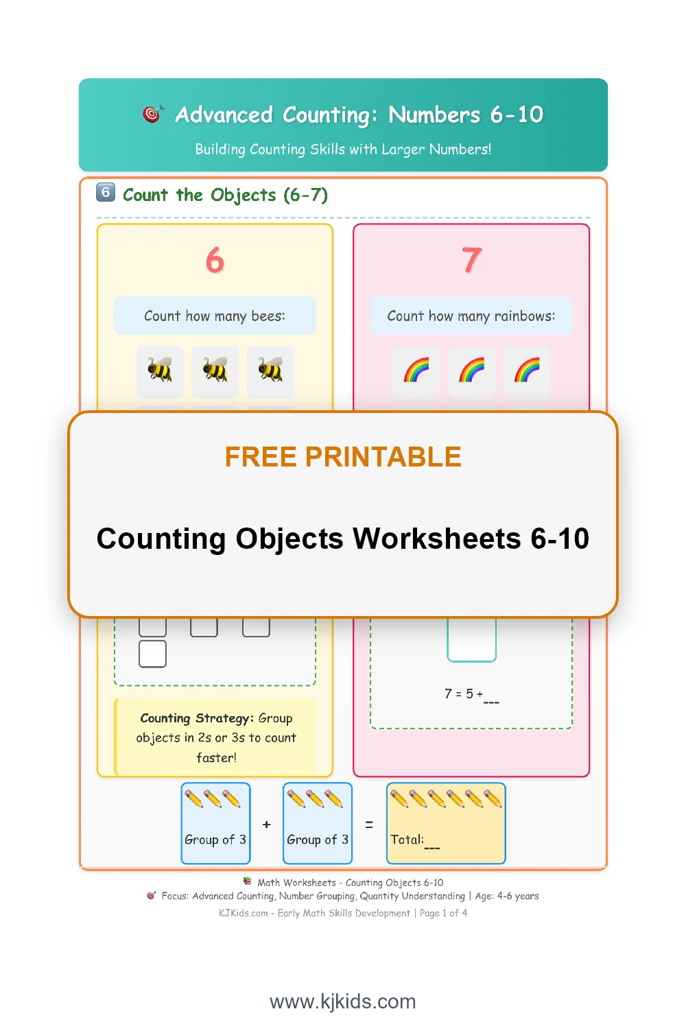 Counting Objects Worksheets 6-10