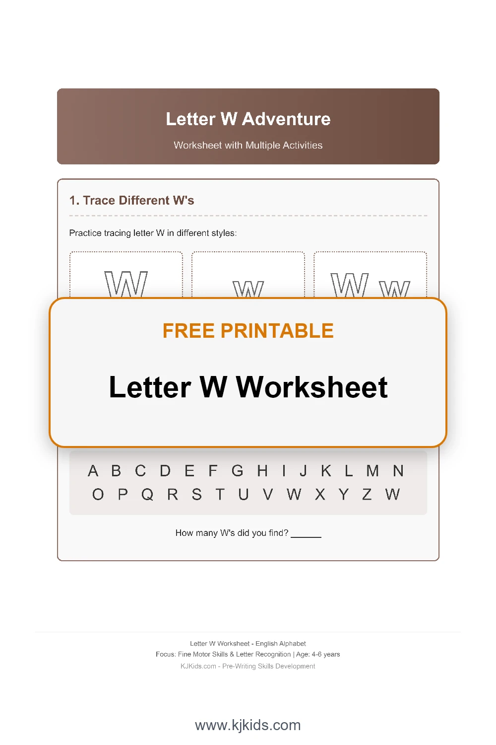 Letter W Worksheet