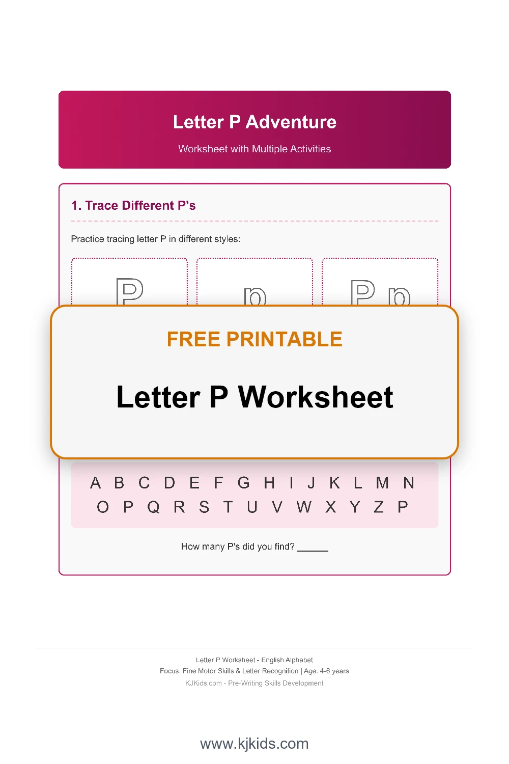Letter P Worksheet