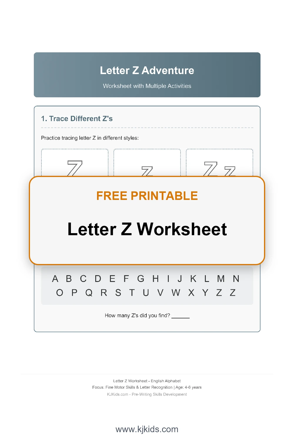 Letter Z Worksheet