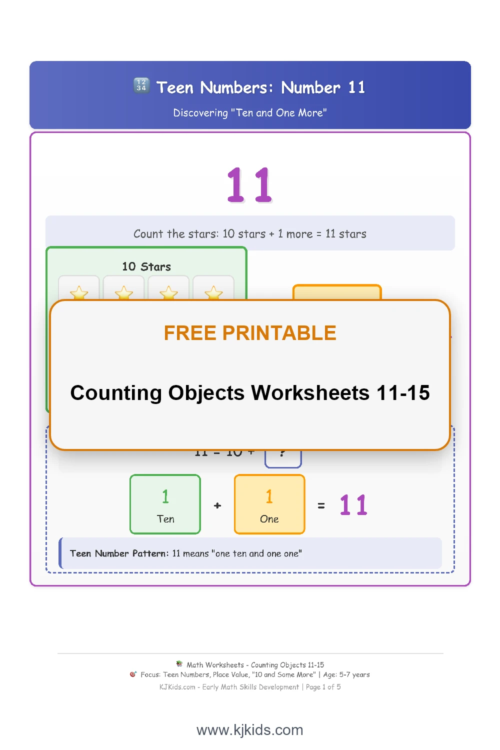 Counting Objects Worksheets 11-15