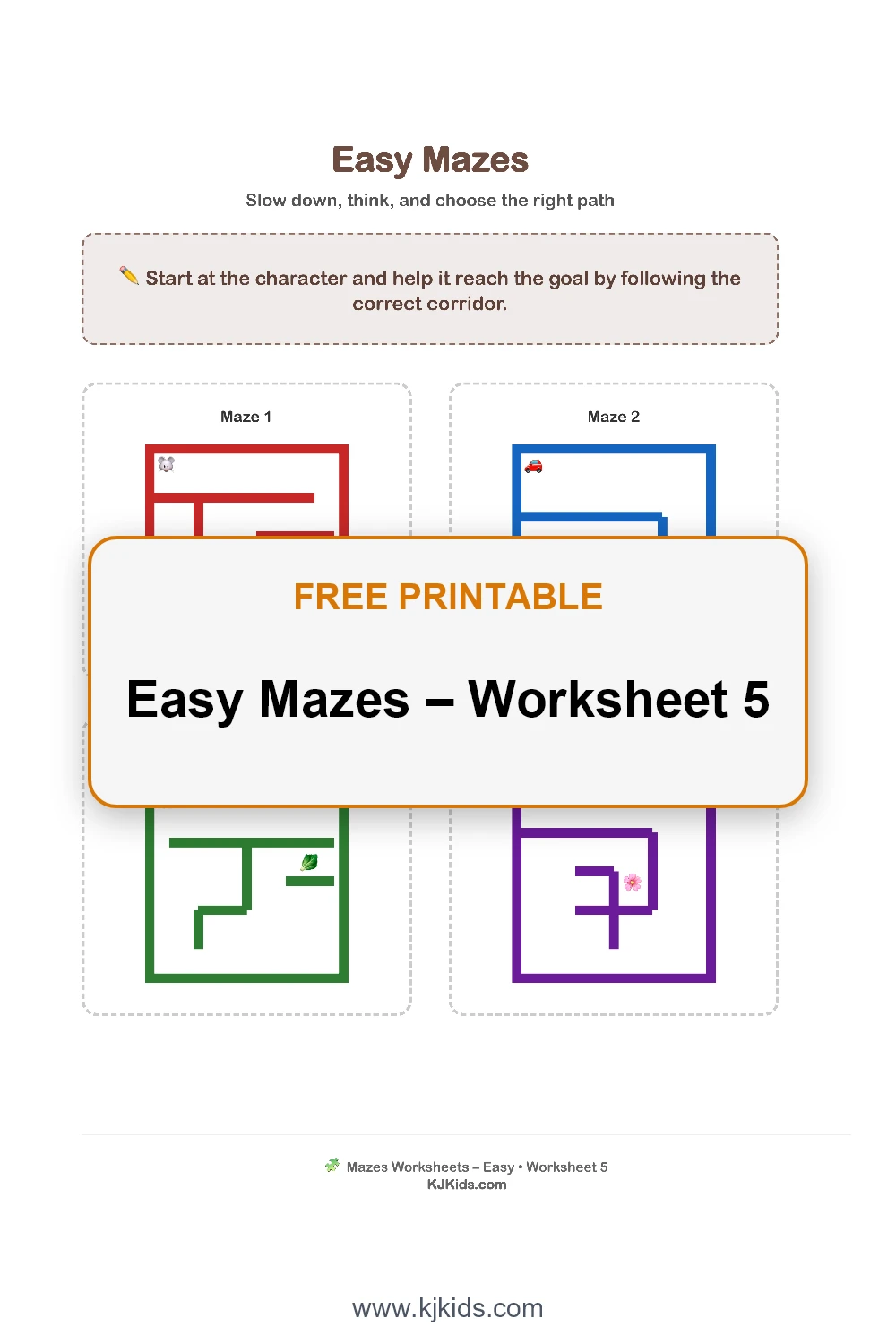 Easy Mazes – Worksheet 5