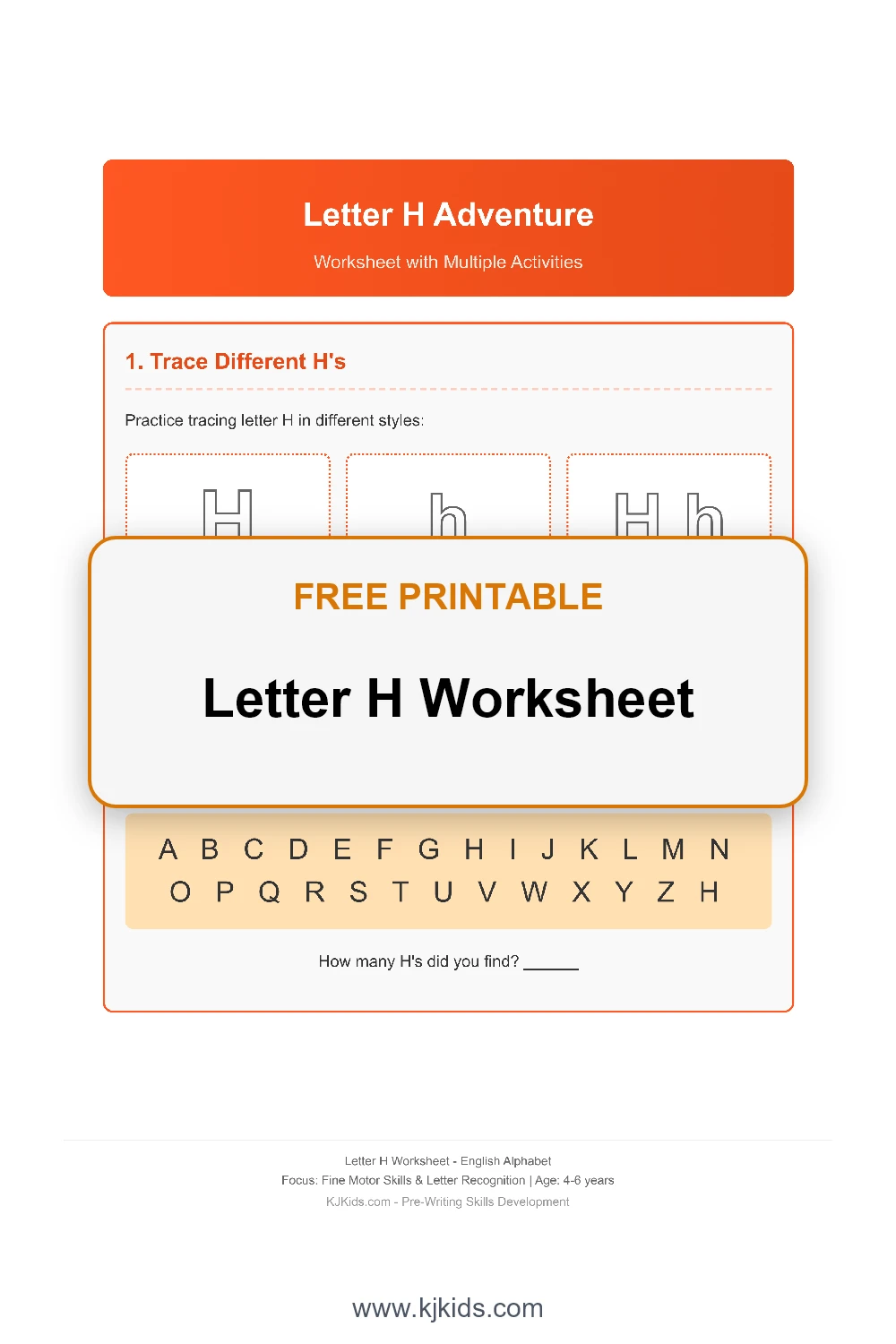 Letter H Worksheet