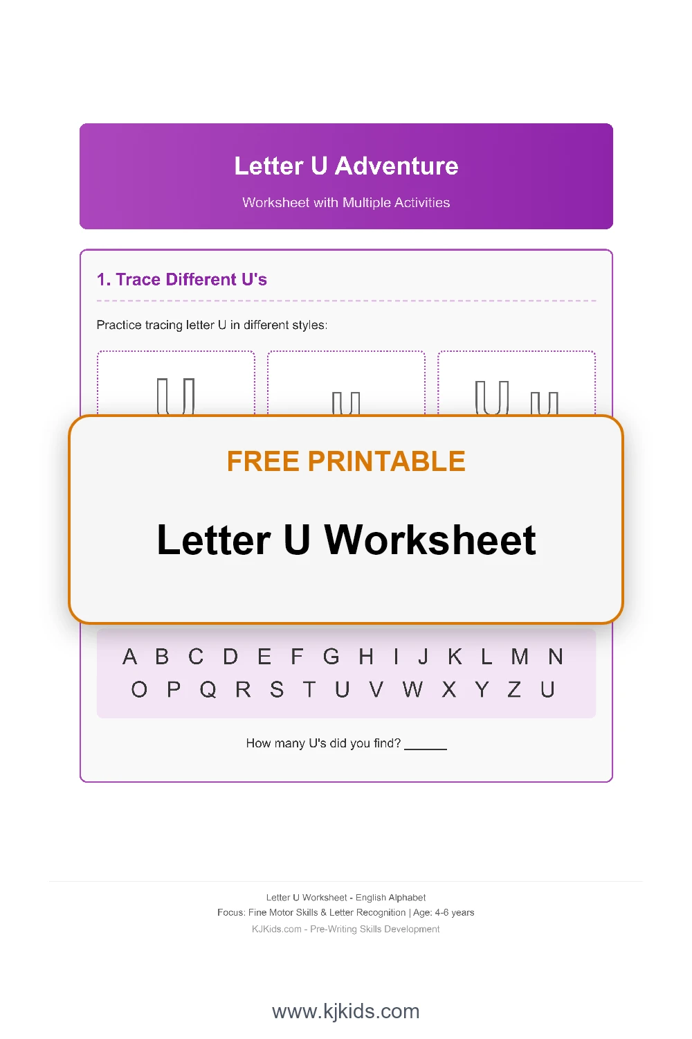 Letter U Worksheet